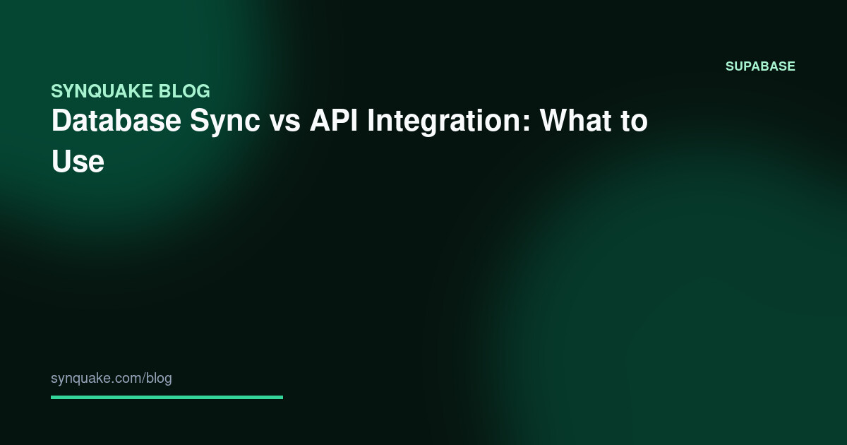 Database Sync vs API Integration: What to Use