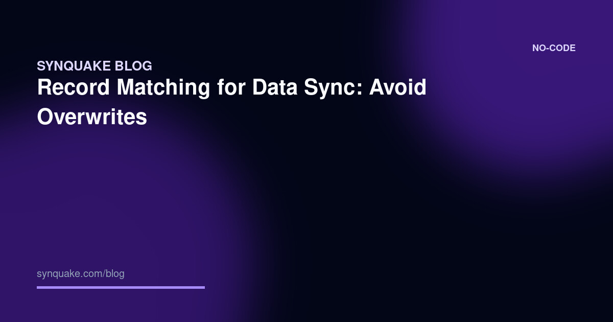 Record Matching for Data Sync: Avoid Overwrites