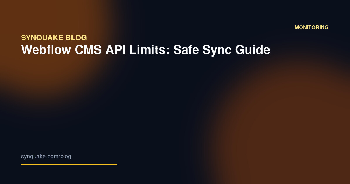 Webflow CMS API Limits: Safe Sync Guide